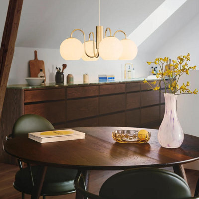 Nordlux Franca Metal Pendant Light Hand Blown Glass Brass,mains - image 1