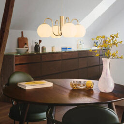 Nordlux Franca Metal Pendant Light Hand Blown Glass Brass,mains - thumbnail 1