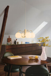 Nordlux Franca Metal Pendant Light Hand Blown Glass Brass,mains - thumbnail 5