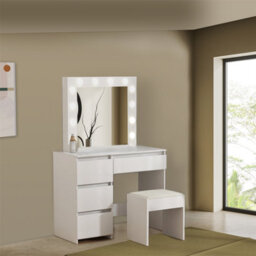 Kosy Koala White Dressing Table Hollywood Led Mirror Makeup Desk Vanity Table Bedroom Furniture - thumbnail 2