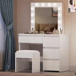 Kosy Koala White Dressing Table Hollywood Led Mirror Makeup Desk Vanity Table Bedroom Furniture - thumbnail 5