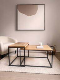 Aspect Furniture Novani Set Of 2 Coffee Table/nesting Table (Oak Veneer/black) - thumbnail 8