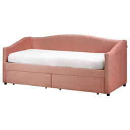 Beliani Daybed With Storage Fabric Vittel 90 X 200 Cm (Eu Single) Pink - thumbnail 4