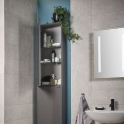 GoodHome Imandra Compact Gloss Anthracite Bathroom Single Wall Cabinet (H)90Cm (W)4Cm - thumbnail 6