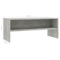 Berkfield Tv Cabinet Concrete Grey 100X40X40 Cm Engineered Wood - thumbnail 6