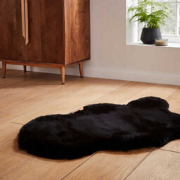 Black Luxurious Modern Plain Shaggy Easy To Clean Rug For Dining Room Bed Room And Living Room-60Cm X 90Cm ( Single ) - thumbnail 3