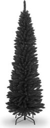 Shatchi 6Ft Artificial Flocked Black Slim Christmas Pencil Tree Holiday Home Decorations With Pointed Tips And Metal Stand - thumbnail 1