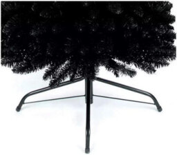 Shatchi 6Ft Artificial Flocked Black Slim Christmas Pencil Tree Holiday Home Decorations With Pointed Tips And Metal Stand - thumbnail 4