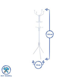 Harbour Housewares White Free-Standing Coat Stand - Lightweight Steel Frame - thumbnail 3