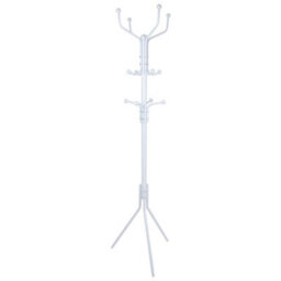 Harbour Housewares White Free-Standing Coat Stand - Lightweight Steel Frame