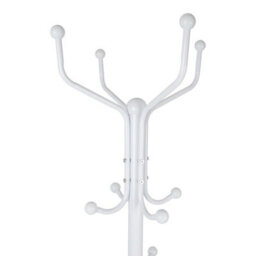 Harbour Housewares White Free-Standing Coat Stand - Lightweight Steel Frame - thumbnail 4