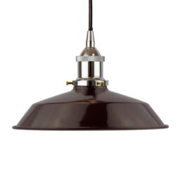 Burgundy Red Small Trinity Metal Painted Dome Pendant Light With Nickle Lamp Holder And Black Round Cable - Se Home - thumbnail 1
