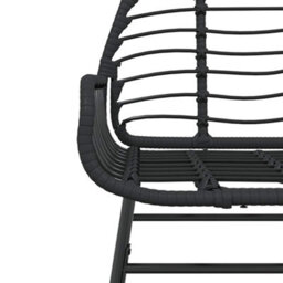 Berkfield 7 Piece Garden Dining Set Black Poly Rattan Glass - thumbnail 8