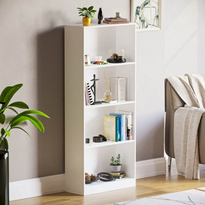 Lassic Vida Designs Cambridge White 4 Tier Large Bookcase Freestanding Shelving Unit (H)1400mm (W)600mm (D)235mm - image 1