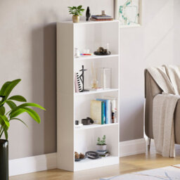 Lassic Vida Designs Cambridge White 4 Tier Large Bookcase Freestanding Shelving Unit (H)1400mm (W)600mm (D)235mm - thumbnail 4