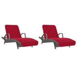 Berkfield Beach Towels 2 Pcs Burgundy 75X200 Cm Fabric 400 Gsm - thumbnail 4