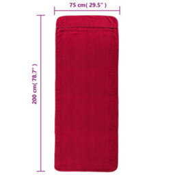 Berkfield Beach Towels 2 Pcs Burgundy 75X200 Cm Fabric 400 Gsm - thumbnail 8