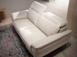 Angel Cerda Elegant Taupe Leather 2-Seater Sofa For Modern Living Rooms - thumbnail 4