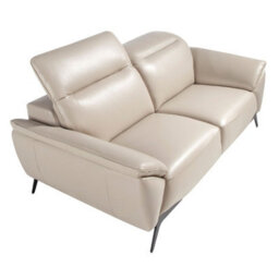 Angel Cerda Elegant Taupe Leather 2-Seater Sofa For Modern Living Rooms - thumbnail 6
