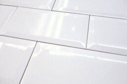 Top Ceramics White Bevelled High Gloss Metro Ceramic Wall Tile (L)200mm X (W)100mm Each Box 1Sqm - thumbnail 2