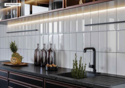 Top Ceramics White Bevelled High Gloss Metro Ceramic Wall Tile (L)200mm X (W)100mm Each Box 1Sqm - thumbnail 3