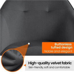 Home Office Chair Soft Swivel Velvet Chair Height Adjustable - thumbnail 4