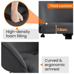 Home Office Chair Soft Swivel Velvet Chair Height Adjustable - thumbnail 5