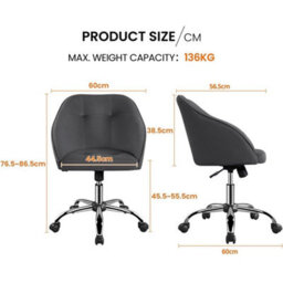 Home Office Chair Soft Swivel Velvet Chair Height Adjustable - thumbnail 2