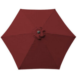 VRUC Outdoor Patio Garden Parasol Sun Shade Umbrella With Crank Handle & Tilt 2.5M Wine Red - thumbnail 4