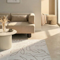 Wyld And Coco Light Beige Rectangular Rug 140 X 200 Cm - Low Pile, Anti-Slip, Underfloor Heating Compatible - thumbnail 2