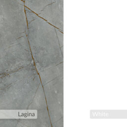 Decortie Lazena Modern 3-Tier Slim Side Coffee Table 60Cm Multipurpose White, Gold Marble Effect Living Room H 55Cm - thumbnail 6