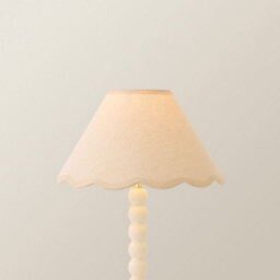 Valuelights Florie Small Natural Linen Tapered Light Shade With Scallop Trim And Bulb (D)27Cm - thumbnail 3