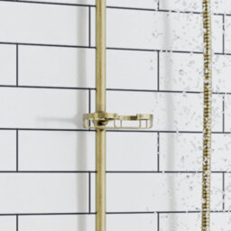 Enki Antique Brass Traditional Contemporary Bathroom Adjustable Soap Dish Holder Accessory Shower Caddy For 18mm Rigid Riser Rail - thumbnail 2