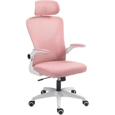 Pink Ergonomic Swivel Office Chair With Adjustable Height - image 1