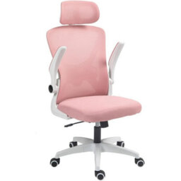 Pink Ergonomic Swivel Office Chair With Adjustable Height - thumbnail 3
