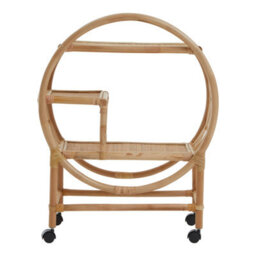 Orsina Mobile Rattan Bar Trolley, Sustainable Drink Cart, Versatile Serving Trolley, Compact Rattan Drinks Trolley - thumbnail 4