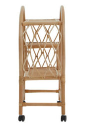 Orsina Mobile Rattan Bar Trolley, Sustainable Drink Cart, Versatile Serving Trolley, Compact Rattan Drinks Trolley - thumbnail 5