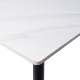 Marmol Blanco White Marble Effect 140Cm Dining Table With Black Legs - thumbnail 2