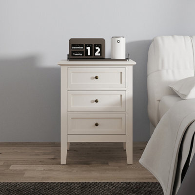Melody Maison 3 Drawer Bedside Table - Rowley Pale Cream Range - image 1