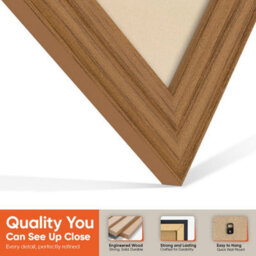 "AK Frames 25X17"" Oak Classic Vinyl Record Frame With Ivory Mount For 12 Inch Lp Cover & Disc - Overlapped Design" - thumbnail 3