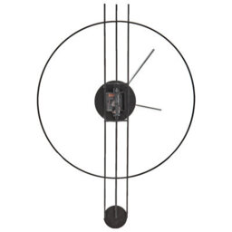 Wyld And Coco Black Steel Pendulum Wall Clock 44 X 65 Cm Modern Minimalist Open Frame, No Numbers, Matt Finish - thumbnail 4