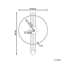 Wyld And Coco Black Steel Pendulum Wall Clock 44 X 65 Cm Modern Minimalist Open Frame, No Numbers, Matt Finish - thumbnail 3