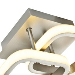 Happy Homewares Contemporary Compact Double Head 40W Led Ceiling Light Fitting In Brushed Nickel - thumbnail 4