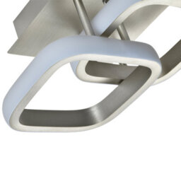 Happy Homewares Contemporary Compact Double Head 40W Led Ceiling Light Fitting In Brushed Nickel - thumbnail 3