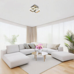 Happy Homewares Contemporary Compact Double Head 40W Led Ceiling Light Fitting In Brushed Nickel - thumbnail 6