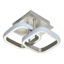 Happy Homewares Contemporary Compact Double Head 40W Led Ceiling Light Fitting In Brushed Nickel - thumbnail 1
