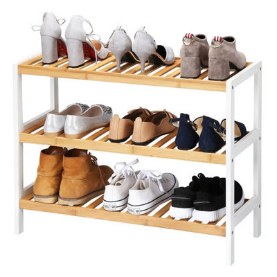 Taylor & Brown 3-Tier Natural Bamboo Shoe Rack - Storage Organiser For Bedroom, Bathroom & Hallway, Holds Up To 12 Pairs - image 1