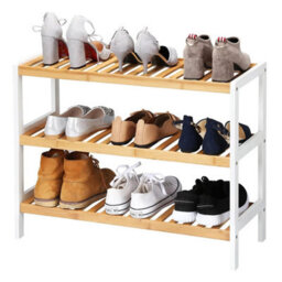 Taylor & Brown 3-Tier Natural Bamboo Shoe Rack - Storage Organiser For Bedroom, Bathroom & Hallway, Holds Up To 12 Pairs
