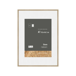 Nielsen Skava A1 Oak Wooden Picture Frame With A2 Mount, Float Glass And Push/turn Clips