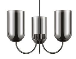 GoodHome Salford Round Black Chrome Effect 3 Lamp Led Pendant Ceiling Light, (Dia)470mm - thumbnail 4
